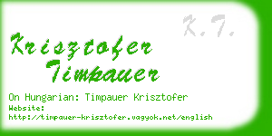 krisztofer timpauer business card